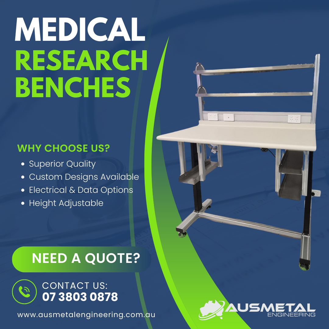 Blue and Green Medical Research Benches